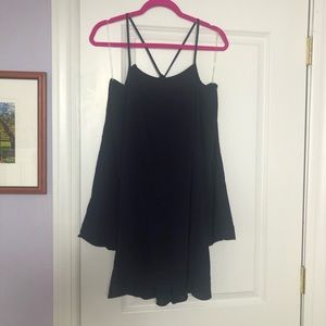 Off the shoulder navy long sleeve dress